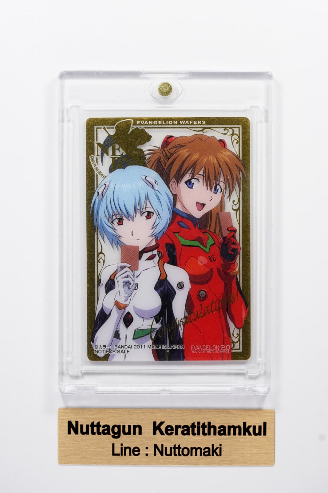 REI & ASUKA LIMITED 10,000 ea - EVANGELION - BANDAI PLASTIC WAFER 2011 - มีตำหนิ